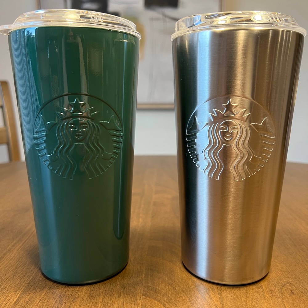 Starbucks Emerald and Metallic Tumblers